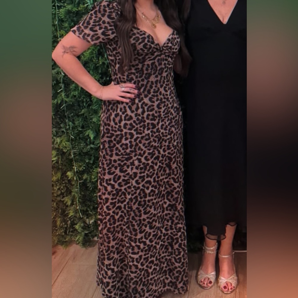 Topshop Animal Print Midi Dress